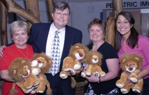 Courage Lion President John Ramming and volunteers at the launch of the Courage Lion Program at the University of Maryland Medical Center